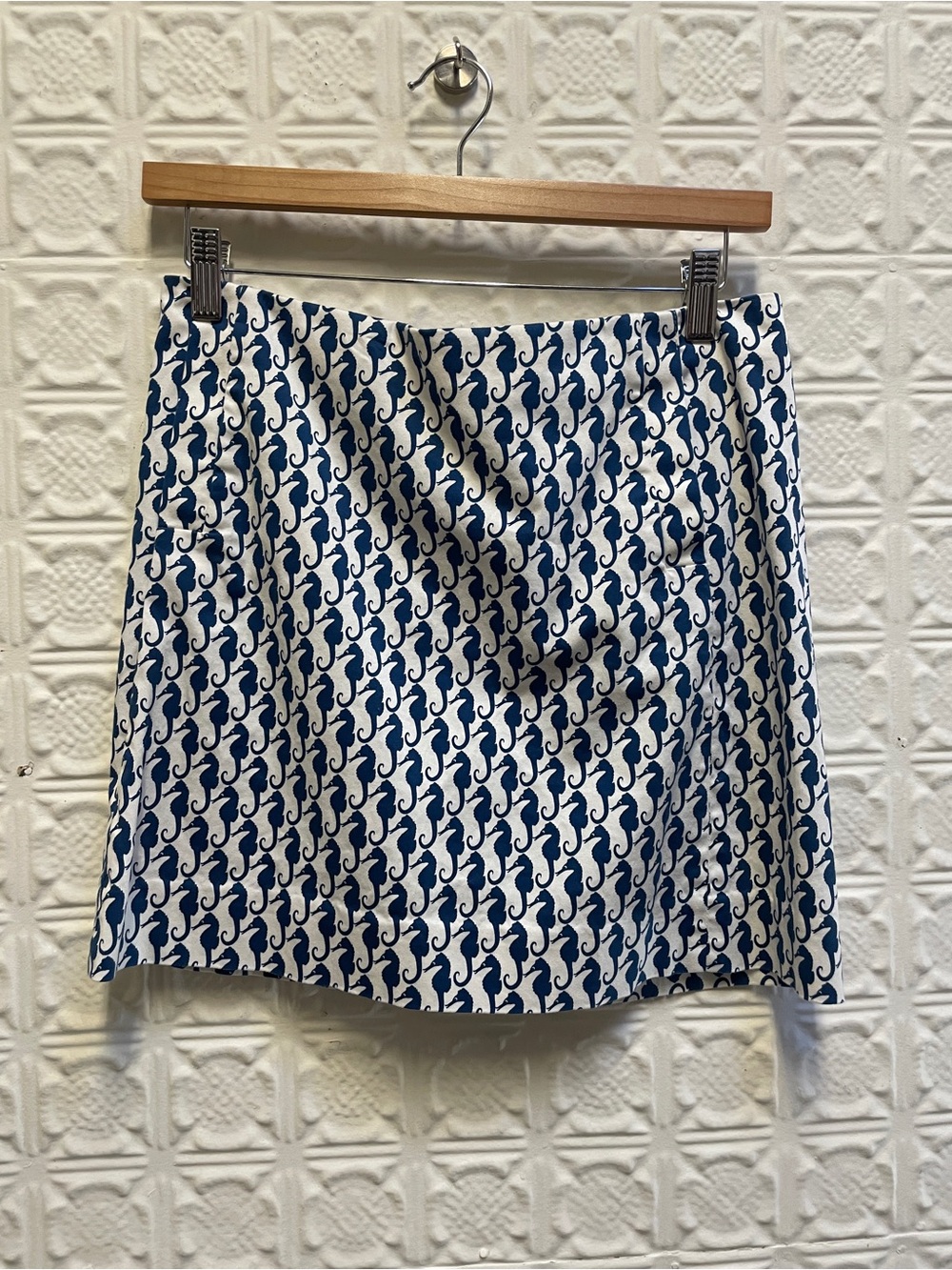 Jcrew Navy Seahorse Print A-Line Skirt - Women's